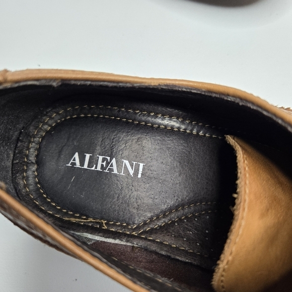 Alfani Men's Geoff Leather Brown Wingtip Oxford Dress Shoes Size 8 WPL 8046 - Picture 10 of 11